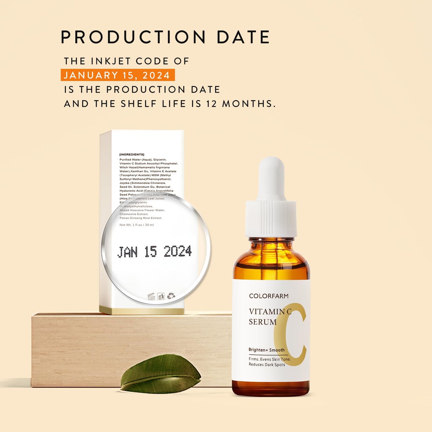 Colorfarm Niacinamide Serum for Face: Hydrating Skin with Hyaluronic Acid - Tightening for Glow Skin 1 Fl Oz