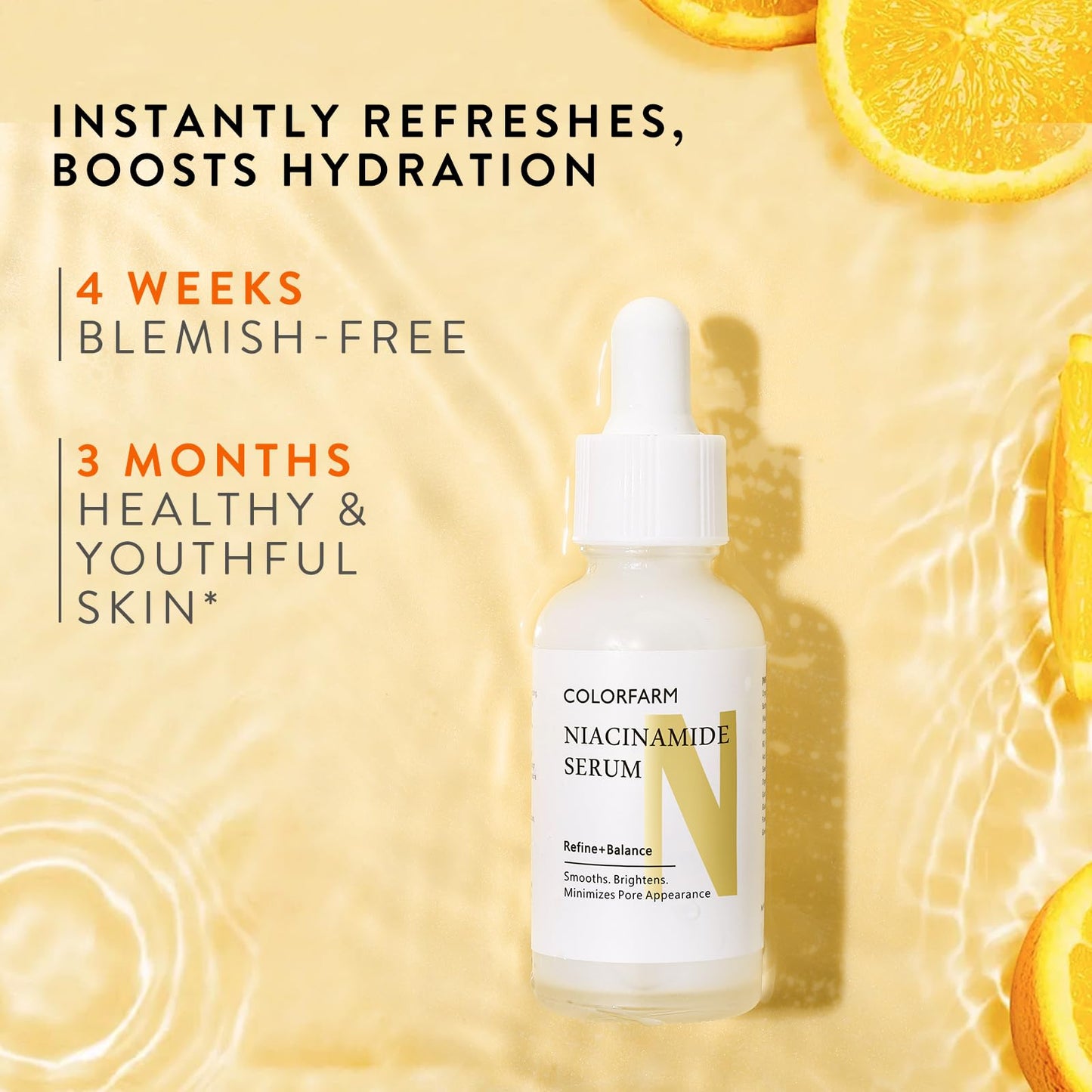 Colorfarm Niacinamide Serum for Face: Hydrating Skin with Hyaluronic Acid - Tightening for Glow Skin 1 Fl Oz