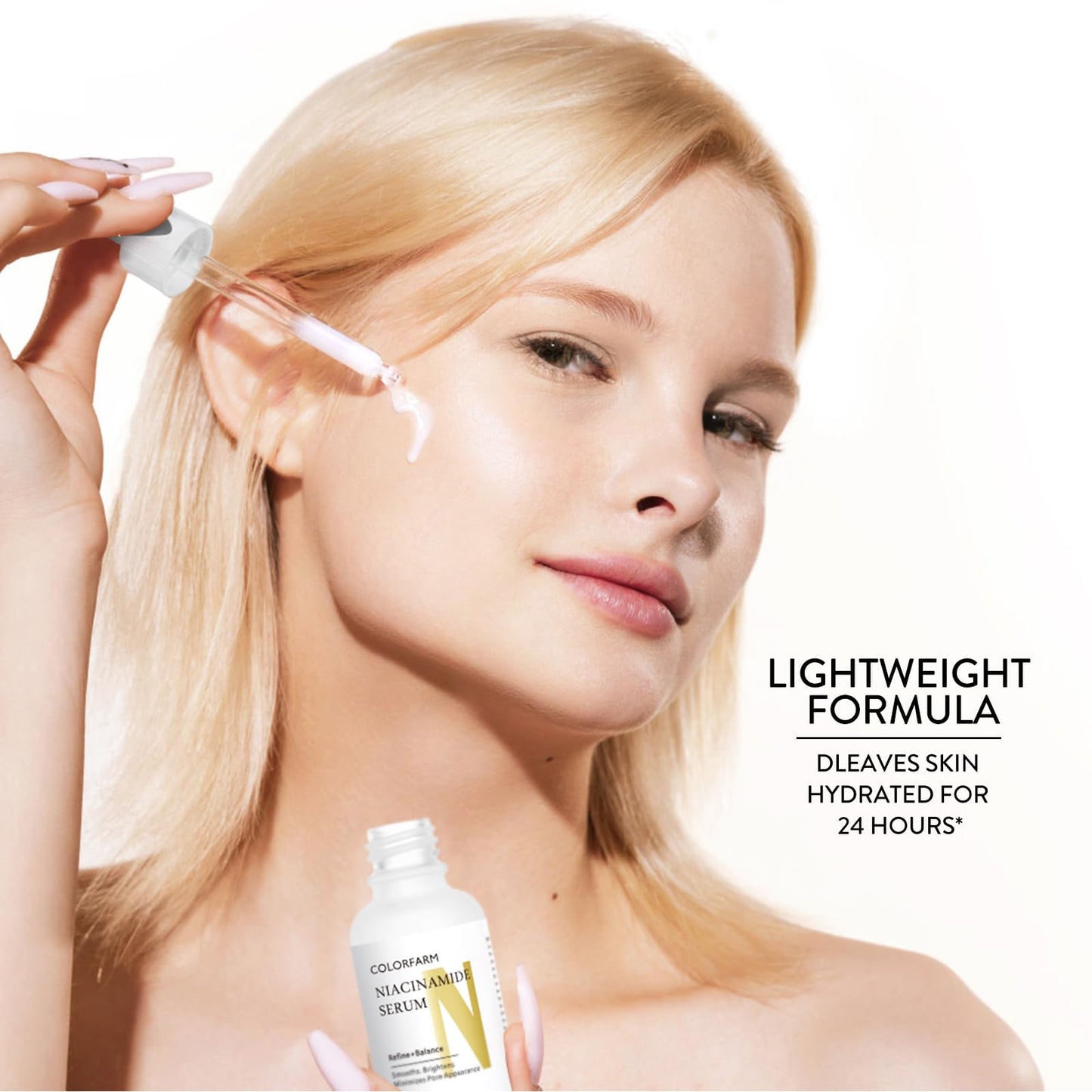 Colorfarm Niacinamide Serum for Face: Hydrating Skin with Hyaluronic Acid - Tightening for Glow Skin 1 Fl Oz